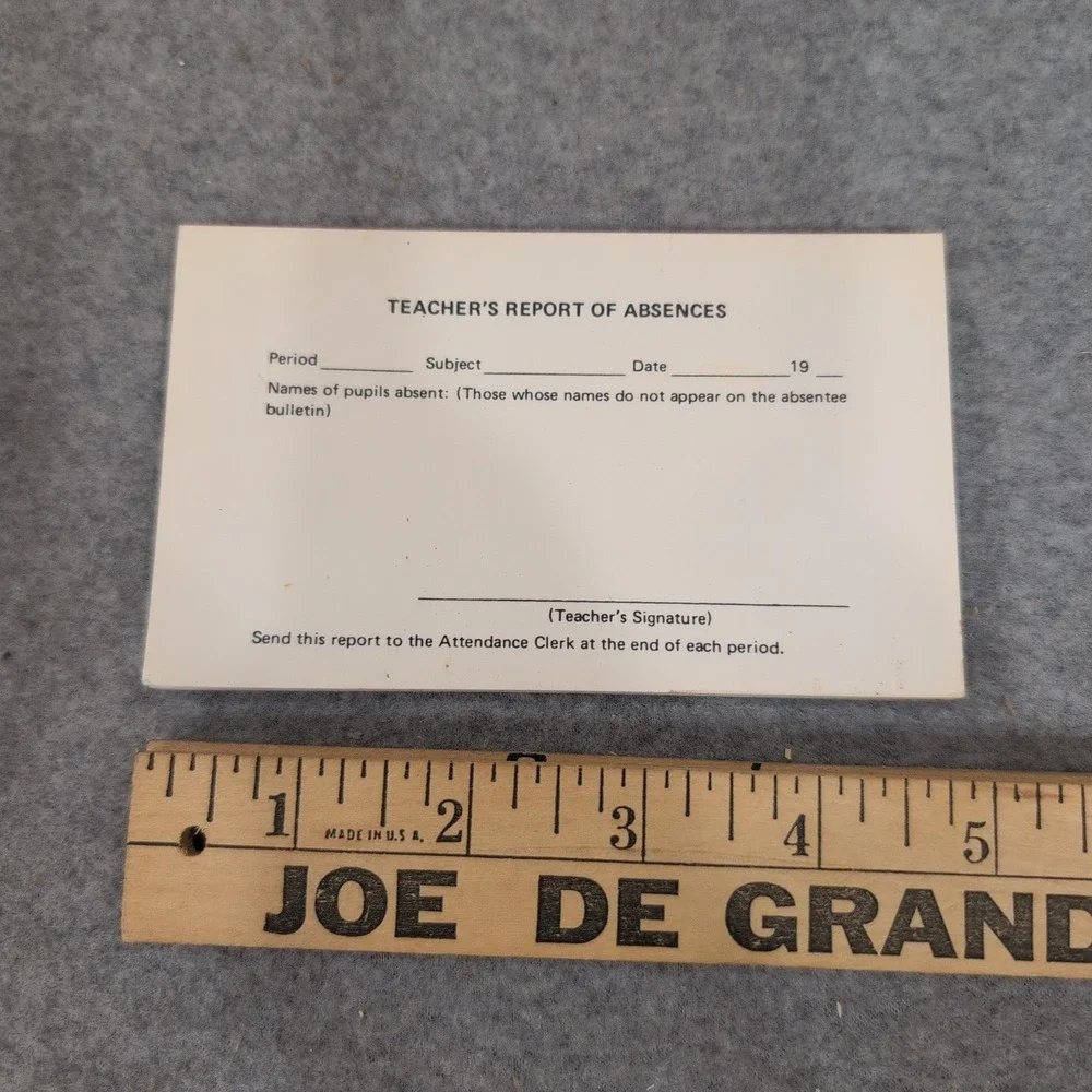 Vintage Teacher's Report of Absences Paper Slips Stack School Ephemera 1900s - Picture 3 of 3